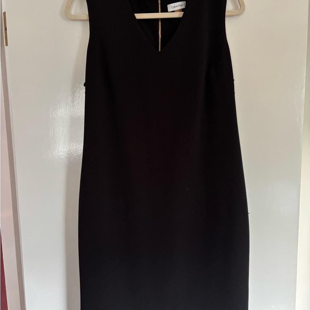 Calvin Klein Black V-Neck Midi Dress